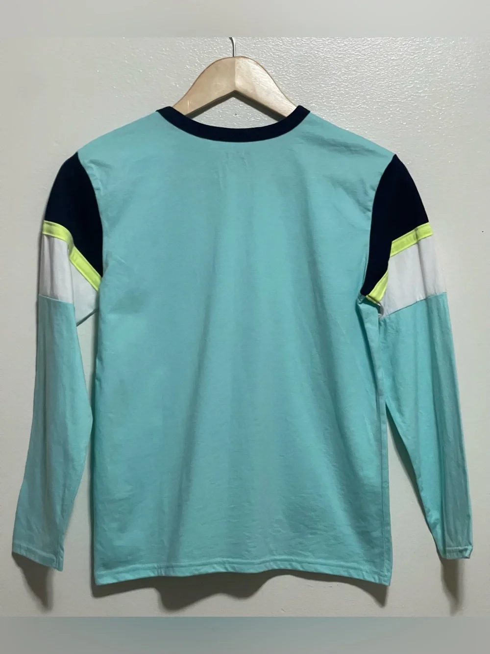 The Children's Place Mint, Navy & Neon Long-Sleeve Colorblock Tee